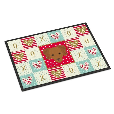 Jensendistributionservices 24 x 36 in. Persian Chihuahua Love Indoor or Outdoor Mat MI1717610